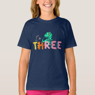 T-shirt Dinosaur Rex I'm 3 Anniversaire garçons trois écol