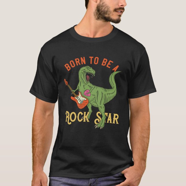 T-shirt Dinosaur Rex Rockstar  Perfect Trex Gif (Devant)