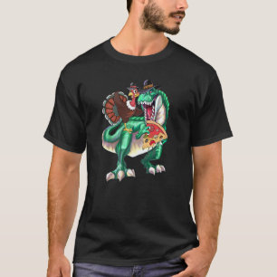 T-shirt Dinosaur Rex Turquie Pizza de Thanksgiving végane