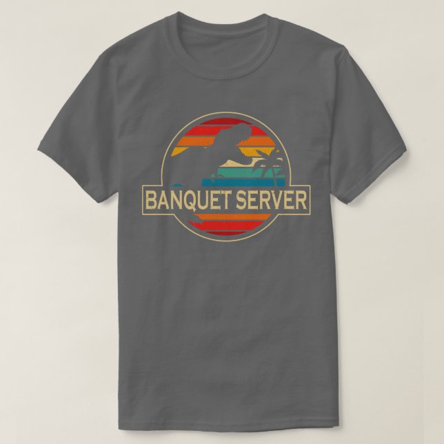 T-shirt Dinosaur serveur de banquets (Design devant)