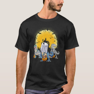 T-shirt Dinosaur Squelette Citrouille Vibes Éffrayantes Ha