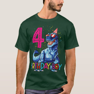 T-shirt Dinosaur T rex 4 ans Vieux T Enfants 4e anniversai