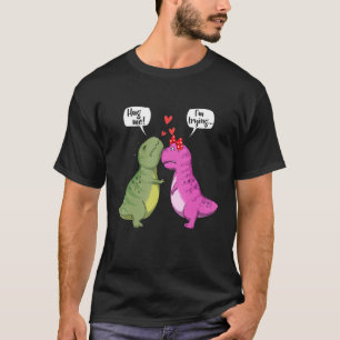 T-shirt Dinosaur T Rex Couple Me Hug Me Funny Valentines D