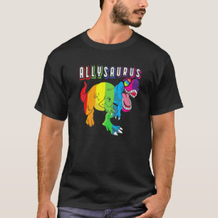 T-shirt Dinosaur T Rex Drapeau Gay pride LGBT Allysaurus A