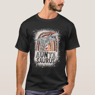 T-shirt Dinosaur T Rex Leopard Arc-en-ciel Auntasaurus Aun