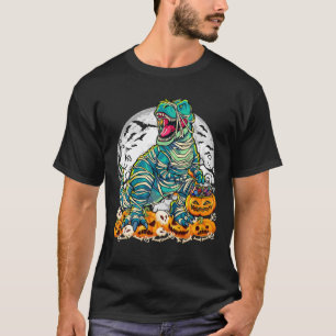 T-shirt Dinosaur T Rex Mummy Pumpkin Halloween Costume Boy