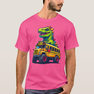T-shirt Dinosaur T-Rex Sur Monster Truck School Bus Driver