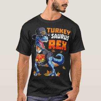 T-shirt Dinosaur Thanksgiving Boys Turkey Saurus T rex Pil