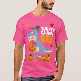 T-shirt Dinosaur Thanksgiving Boys Turkey Saurus T rex Pil