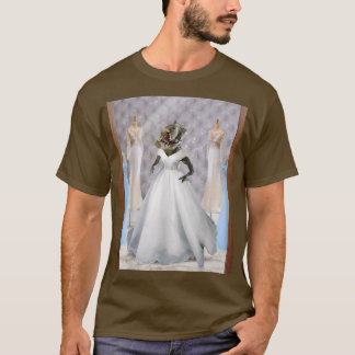 T-shirt Dinosaur TRe Mariée portant une robe Mariage