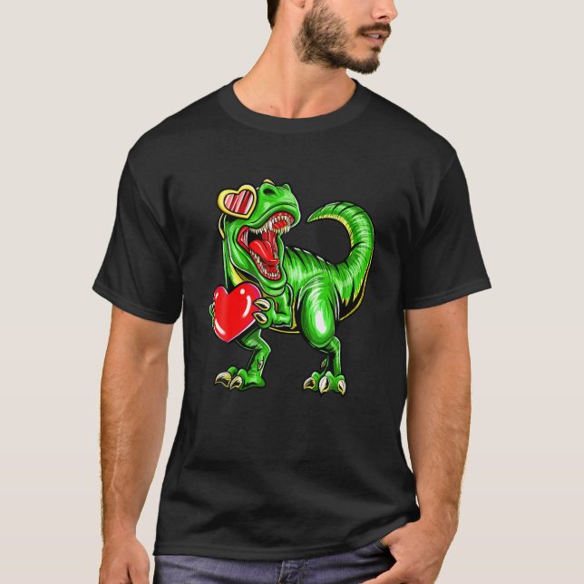 T-shirt Dinosaur Valentine Trex Valentines (Devant)