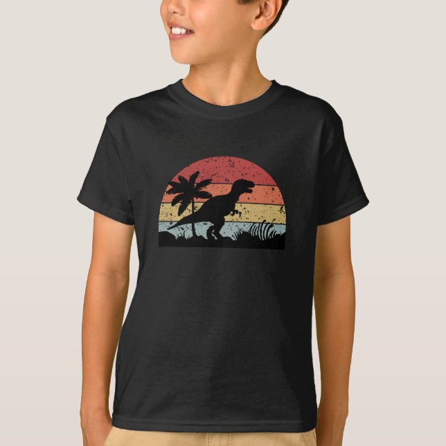 T-shirt Dinosaur Vintage Sunset Cadeau Design (Devant)