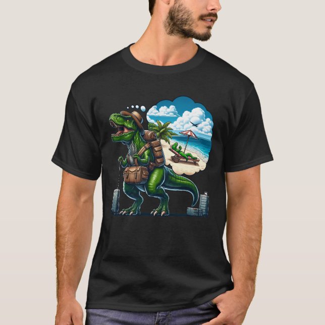 T-shirt Dinosaur Voyageur Voyage Vacances Mer (Devant)