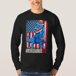 T-shirt Dinosaure 4 juillet Enfants Garçons Hommes Amerisa