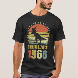 T-shirt Dinosaure 57 Ans Février Depuis 1966 57th Bir
