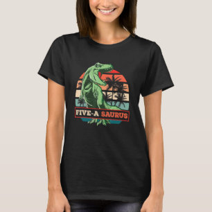 T-shirt Dinosaure 5 ans Anniversaire 5e Rex Dino Cinq Sau