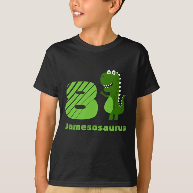 T-shirt Dinosaure 8ème Anniversaire Personnalisé (Devant)