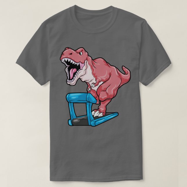 T-shirt Dinosaure à Jogging sur tapis roulant (Design devant)
