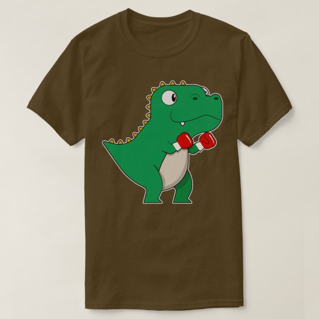 T-shirt Dinosaure à la boxe avec gants de boxe (Design devant)