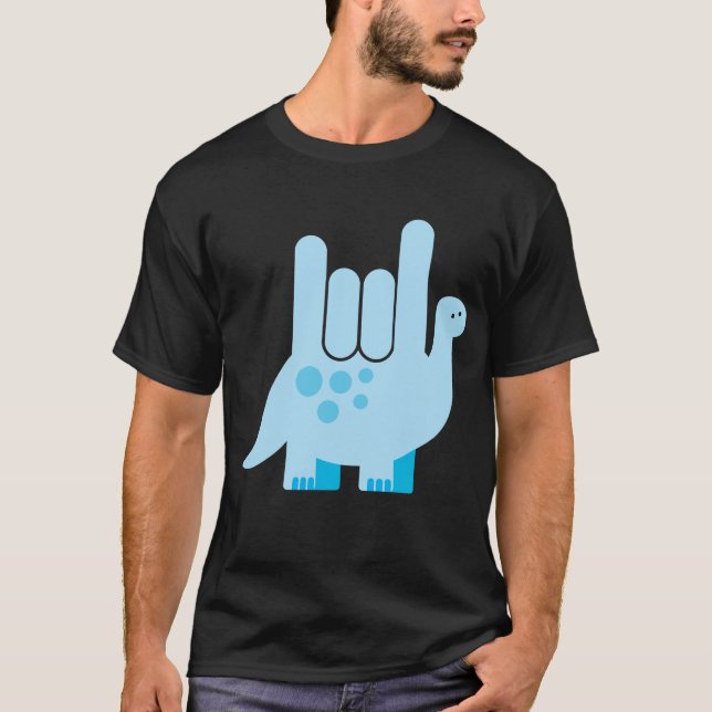 T-shirt Dinosaure américain - Je t'aime (Devant)