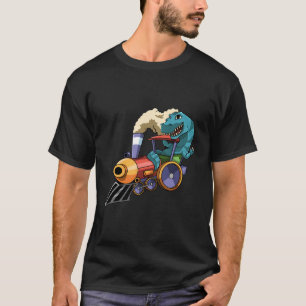 T-shirt Dinosaure Amusant En Train Tyrannosaurus Dino B