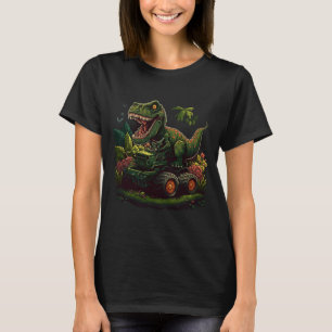 T-shirt Dinosaure amusant prendre Monster Truck Joyride