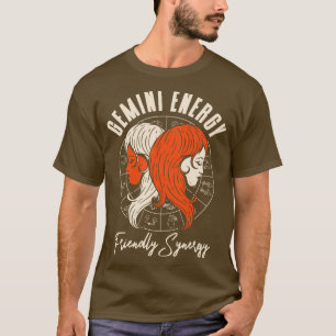 T-shirt Dinosaure Astrologique Gemini Syner amical