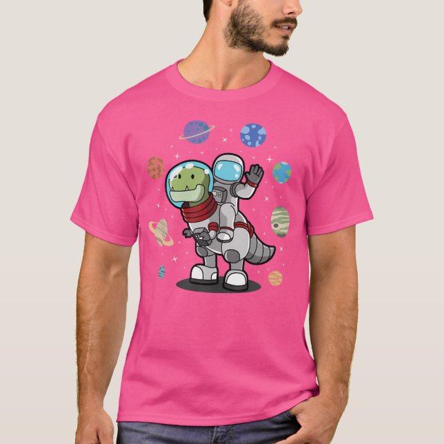 T-shirt Dinosaure Astronaut Planètes Espace Dino Espace (Devant)