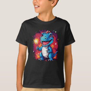 T-shirt Dinosaure avec Sparkler Anniversaire 4 juillet mig