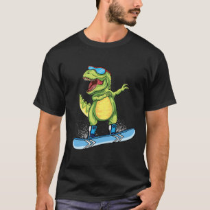 T-shirt Dinosaure cool planche à neige ski dabbing T Rex S