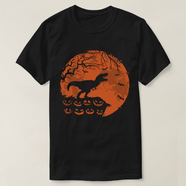 T-shirt Dinosaure Cute Et Lune Drôle Costume Halloween Hal (Design devant)