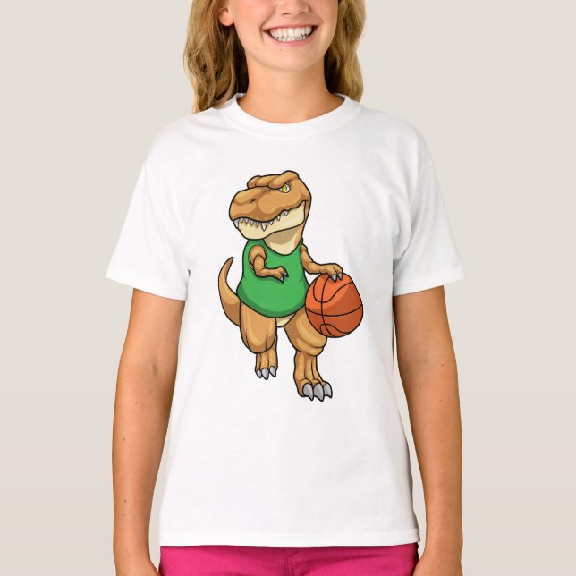 T-shirt Dinosaure dans Sports avec basket-ball (Devant)