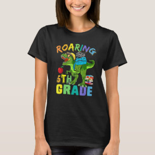 T-shirt Dinosaure De 5E Année Rôti À L'École Garçons Gi
