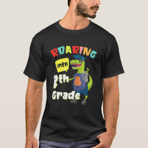T-shirt Dinosaure De 8E Année T Rex Retour À L'École Bo