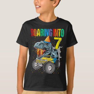 T-shirt Dinosaure de camion monstre à l'occasion du 7e ann