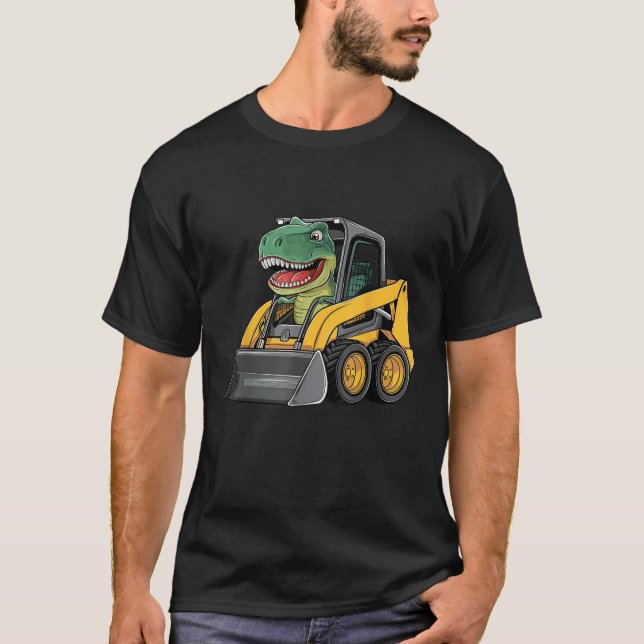 T-shirt Dinosaure de construction Camion Excavateur Enfant (Devant)