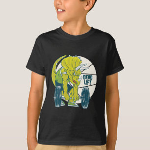 T-shirt Dinosaure de levage - Triceratop Poids Lifting