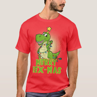 T-shirt Dinosaure de Noël Joyeux Pyjamas Re Mas T Re Boys