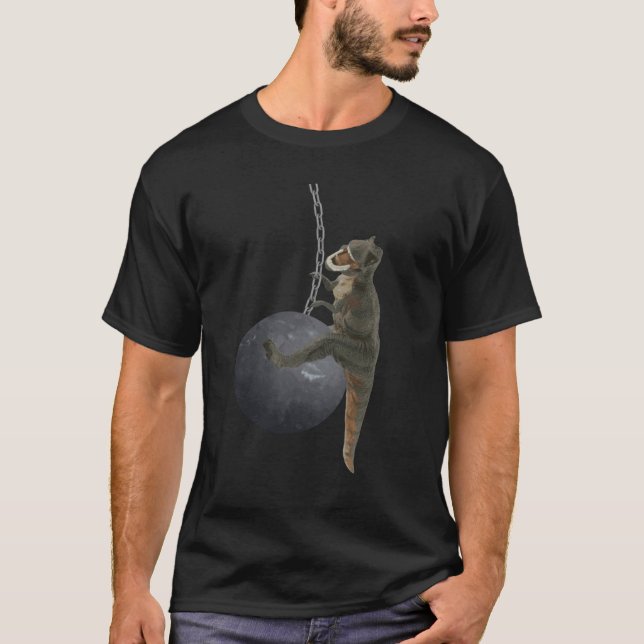 T-shirt Dinosaure de T-Rex détruisant la boule (Devant)