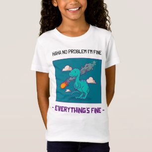 T-Shirt Dinosaure Dinosaure Astéroïde Tout va bien