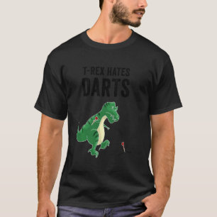 T-shirt Dinosaure Dinosaure Cool T Rex Hates Darts Sports 