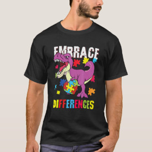 T-shirt Dinosaure Embrasser les Différences Soutenir la Se