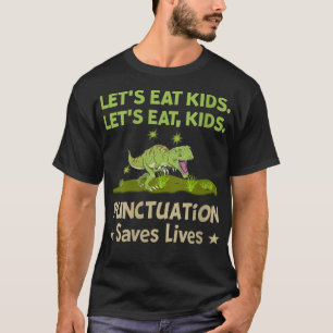 T-shirt Dinosaure Femme Mange Ponctuation Enfants Sauve Li