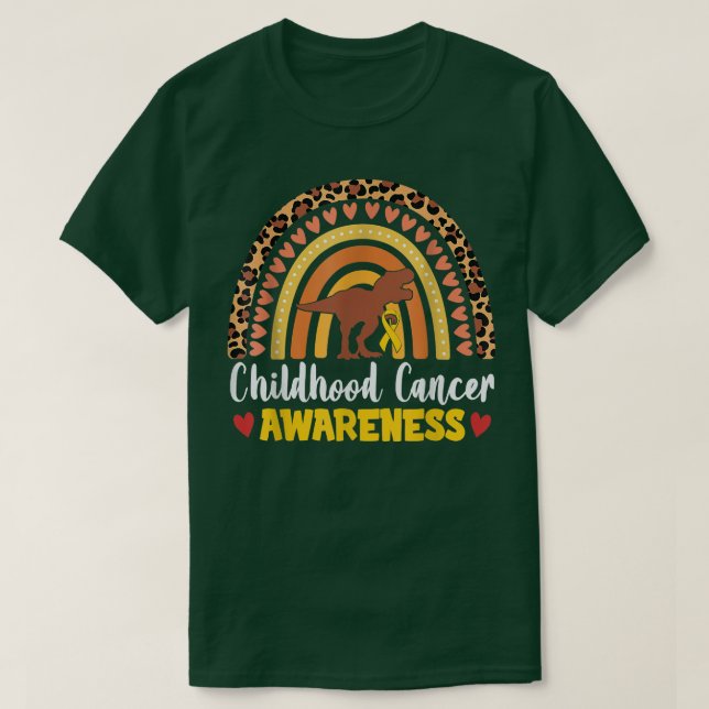 T-shirt Dinosaure Gold Ribbon de sensibilisation au cancer (Design devant)
