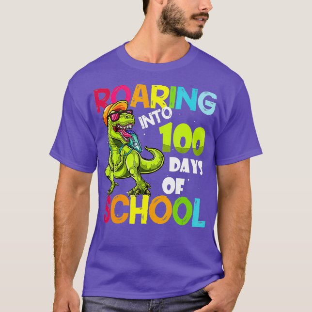 T-shirt Dinosaure Gravement Dans 100 Jours De Vêtements Sc (Devant)