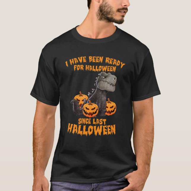 T-shirt Dinosaure Je suis prêt pour Halloween depuis Derni (Devant)