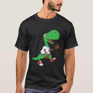 T-shirt Dinosaure Jouant au Lacrosse Gif Cool Dino Sport d