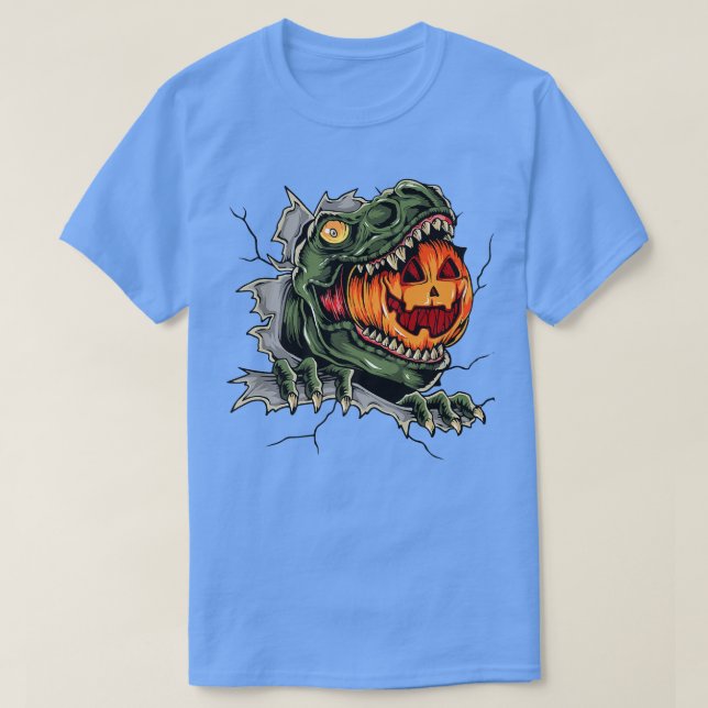 T-shirt Dinosaure le plus frais Manger Citrouille Hallowee (Design devant)