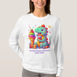T-shirt Dinosaure Manger Glace Crème : Citation Drôle