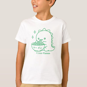 T-shirt Dinosaure Manger Ramen nouilles Personnalisées Kaw
